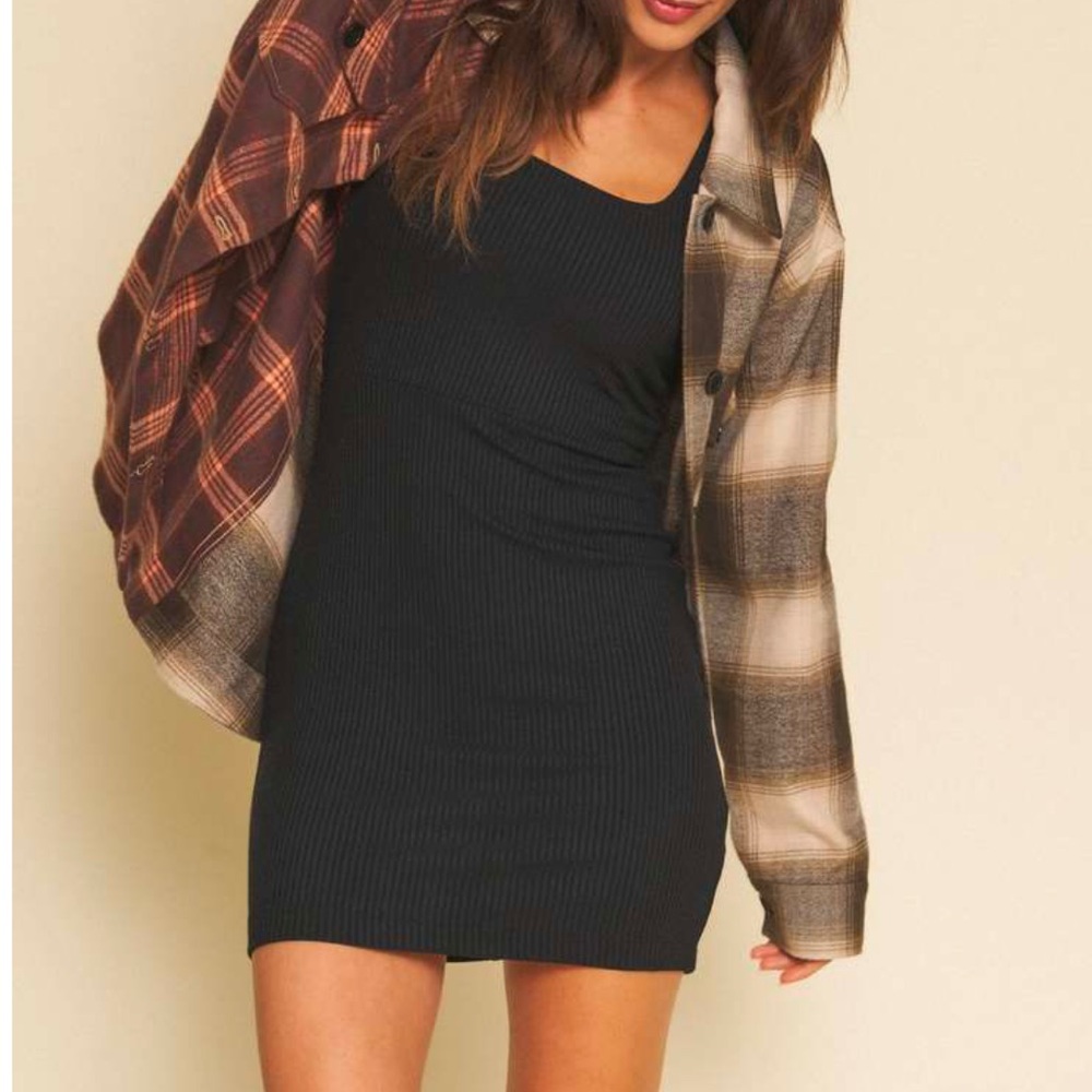 Whimsy + Row Sonja Dress in Black Rib